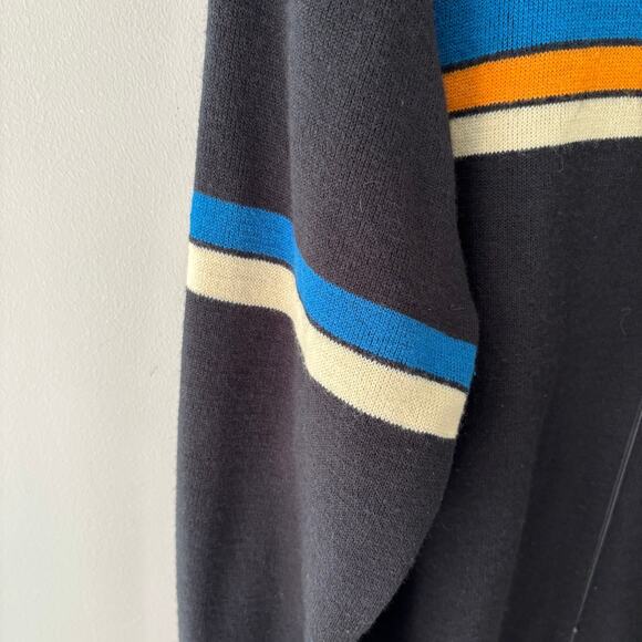 Vintage Y2K FCUK Jeans French Connection Retro Striped Full Zip Sweater Size XL - Picture 5 of 8